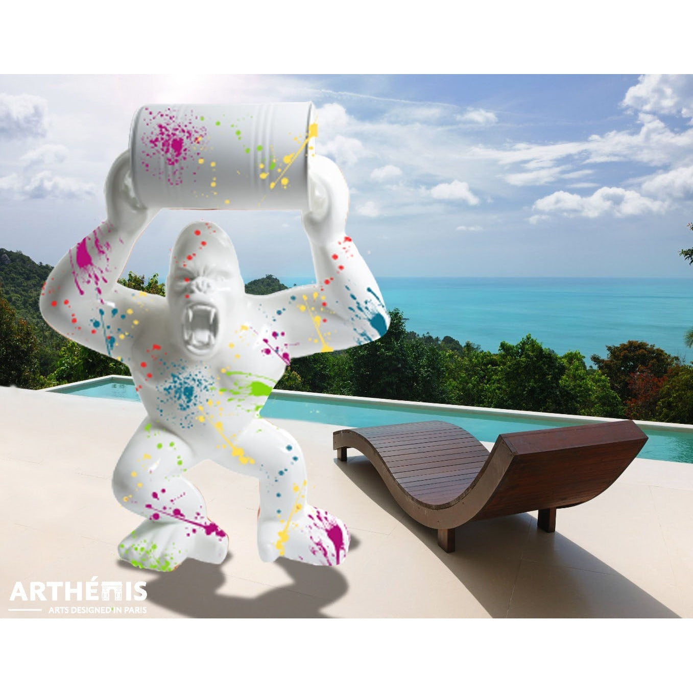 Gorilla BIG XXL Statue - H250cm - Artistic Color (+ Available Artistic Color)