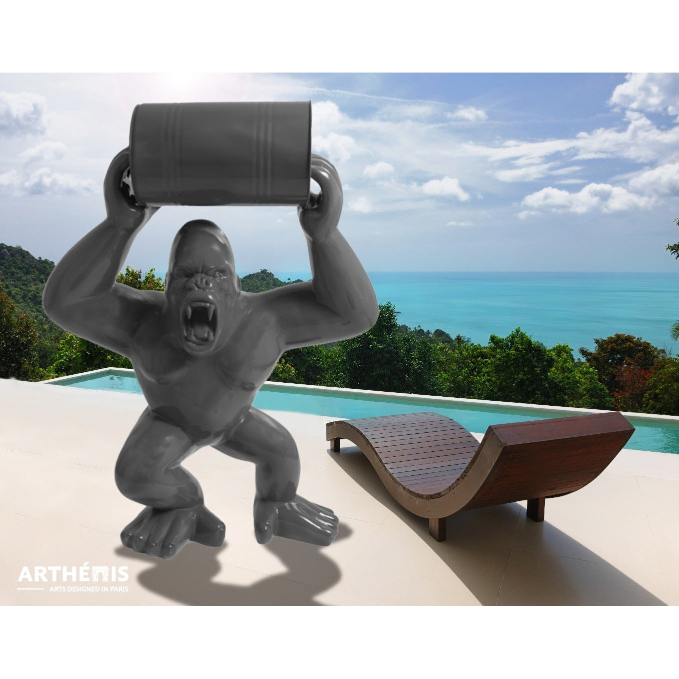 Gorilla BIG XXL Statue - H250cm - MonoChrome Colors (+15 Available colors)