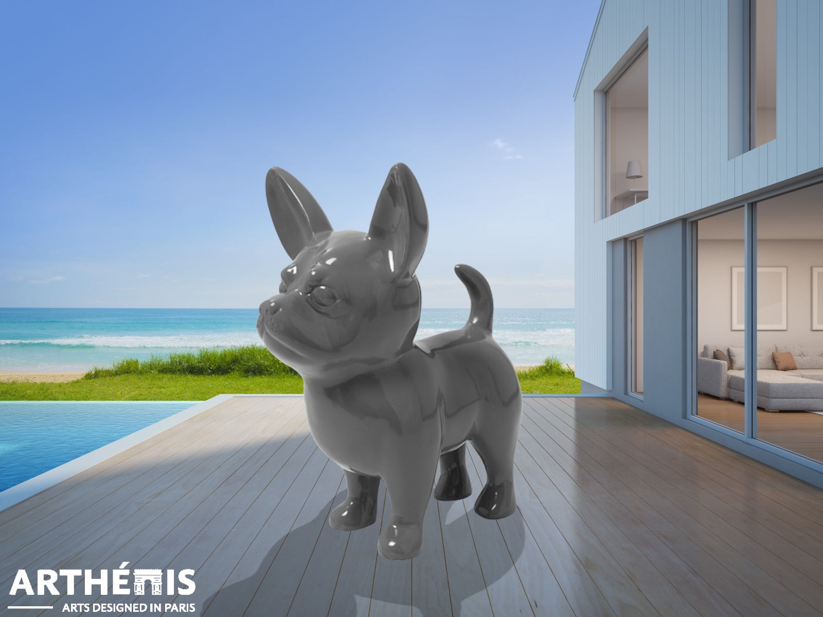 Chihuahua Dog Statue - Impressive XXL 170cm - MonoChrome Colors (+15 Available colors)
