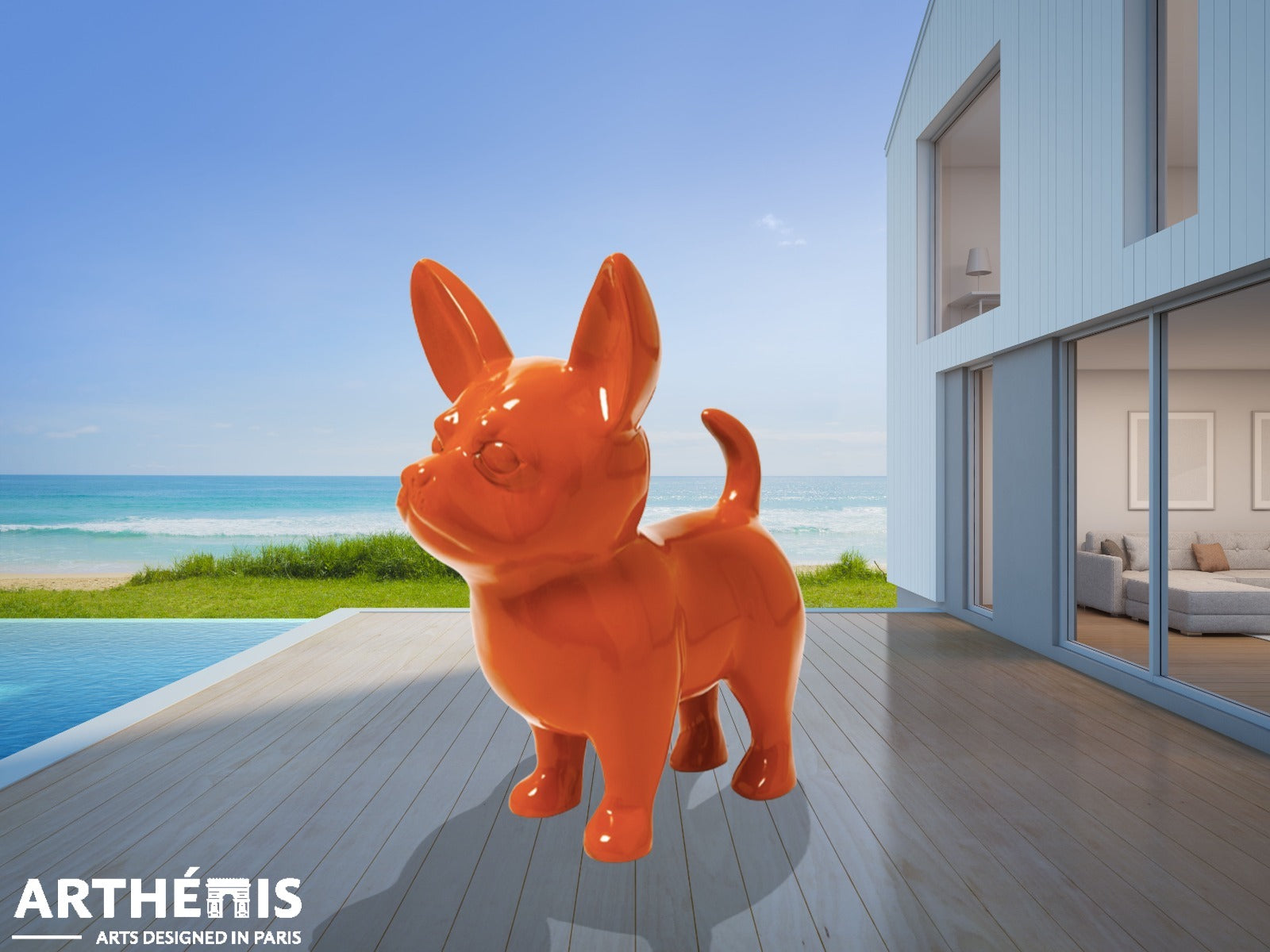 Chihuahua Dog Statue - Impressive XXL 170cm - MonoChrome Colors (+15 Available colors)