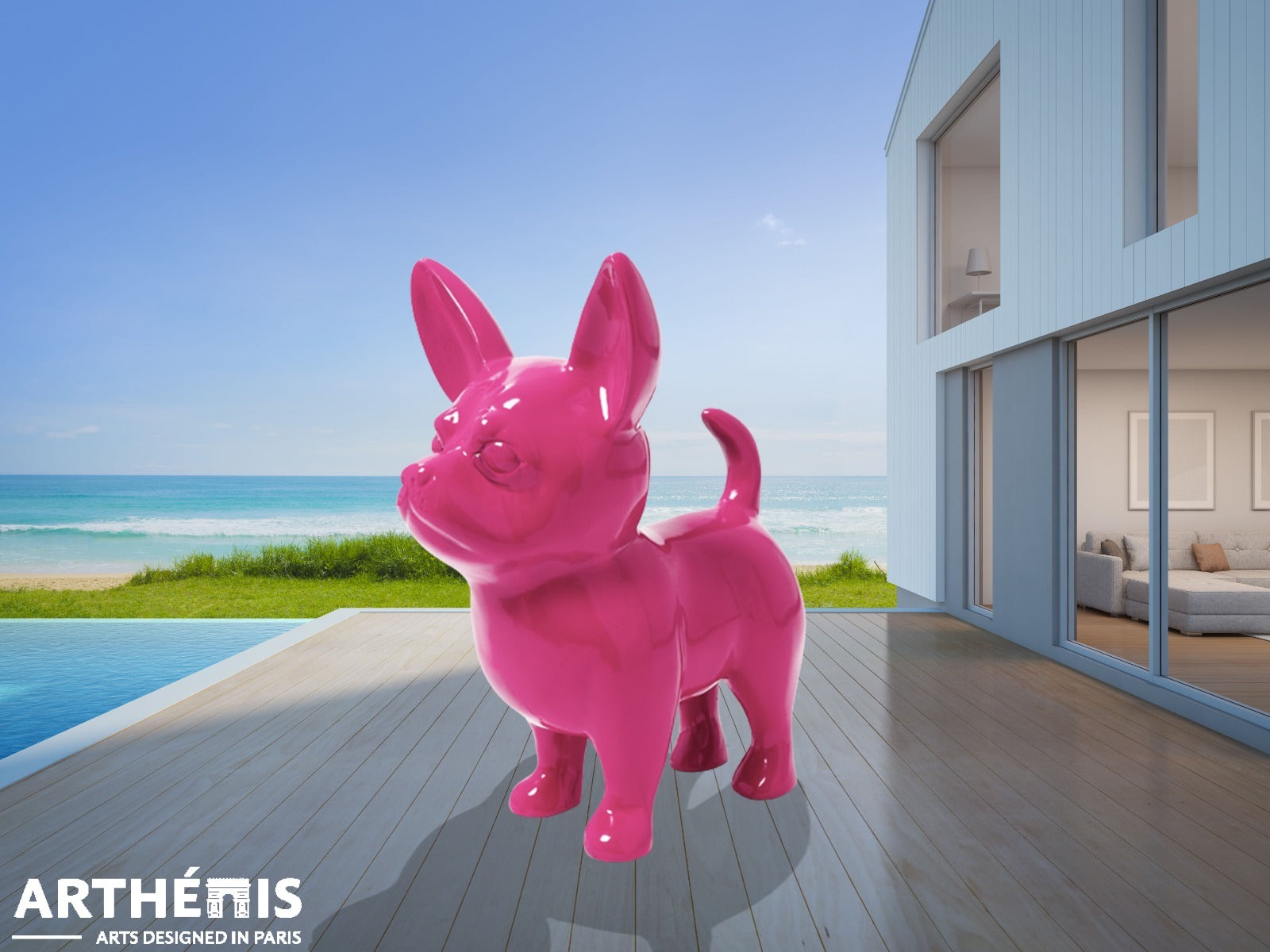 Chihuahua Dog Statue - Impressive XXL 170cm - MonoChrome Colors (+15 Available colors)