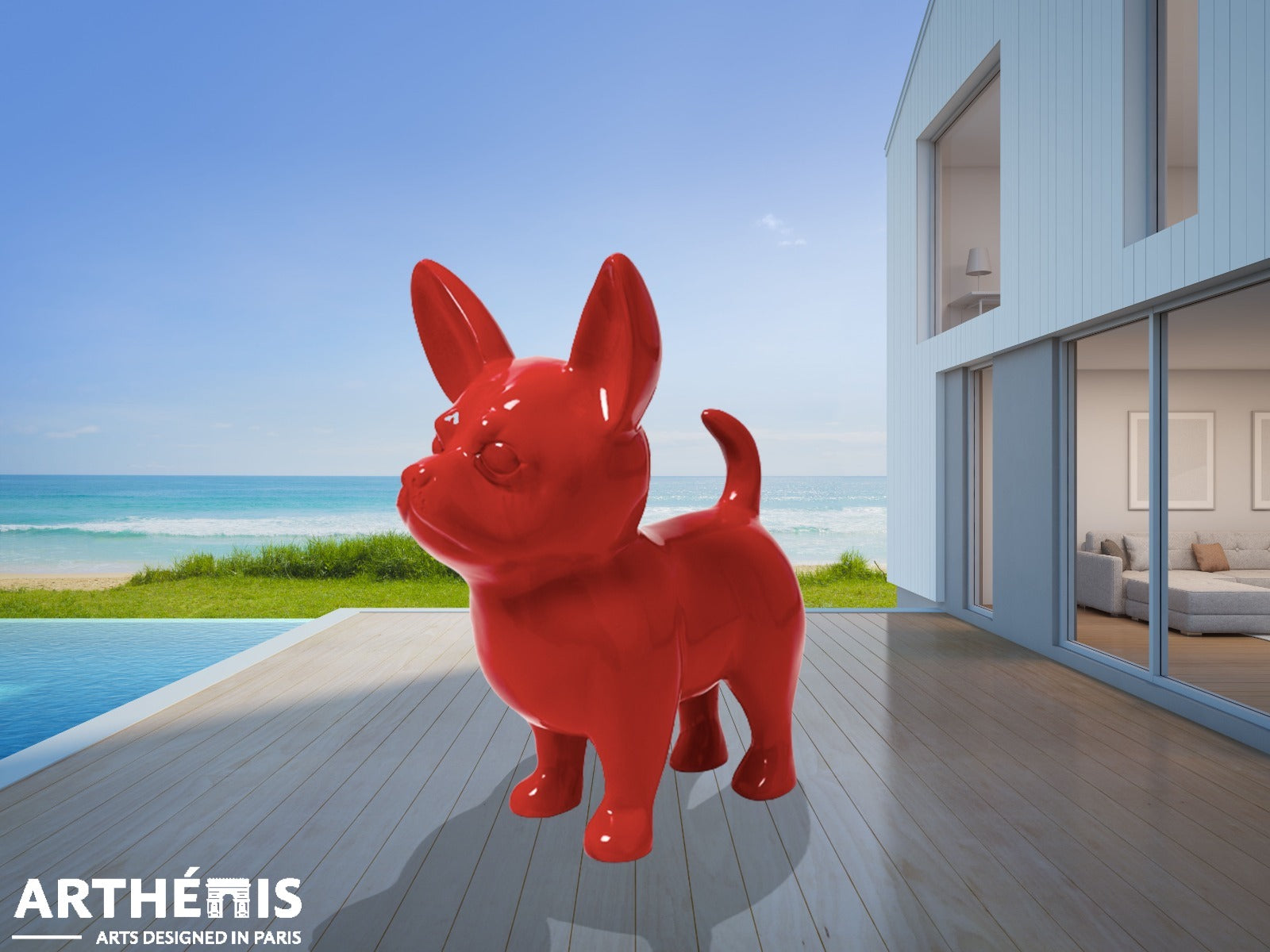Chihuahua Dog Statue - Impressive XXL 170cm - MonoChrome Colors (+15 Available colors)